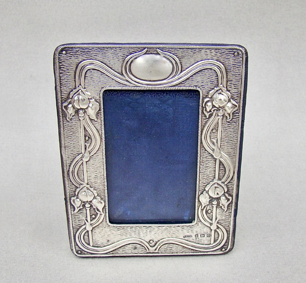 exquisite art nouveau small silver photo frame by aj zimmerman birmingham 1902