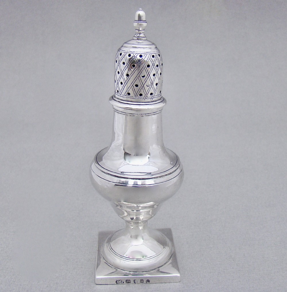 georgian silver muffineer or sugar caster by stephen adams london 1796