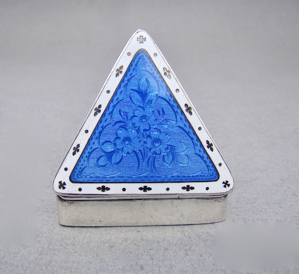 fabulous silver and guilloche enamel pill box by cohen charles chester 1910