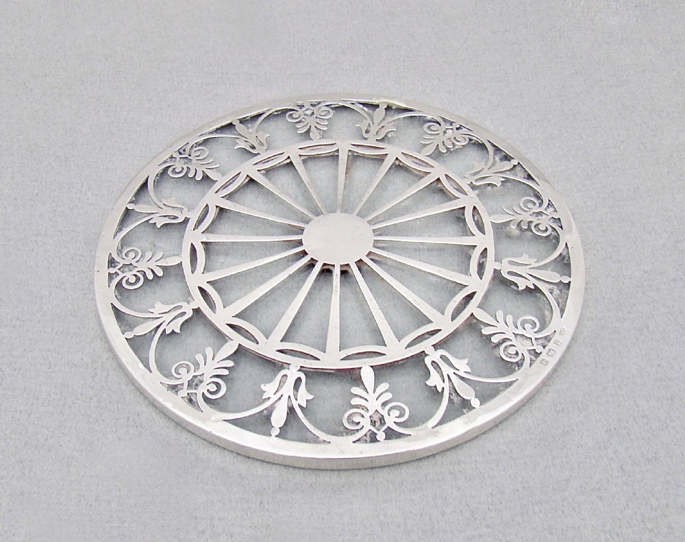 art deco silver mounted glass teapot stand birmingham 1933