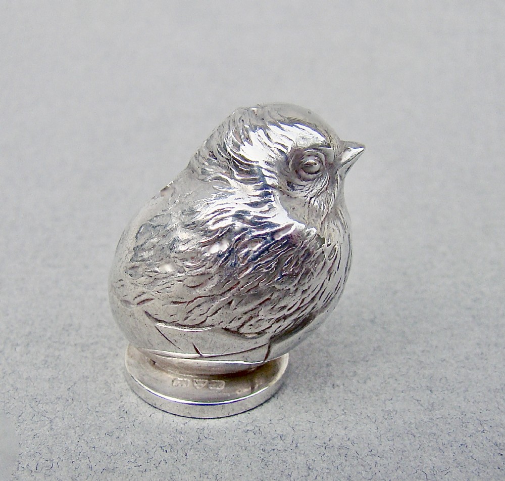 rare silver hatching chick desk wax seal by sampson mordan chester 1912
