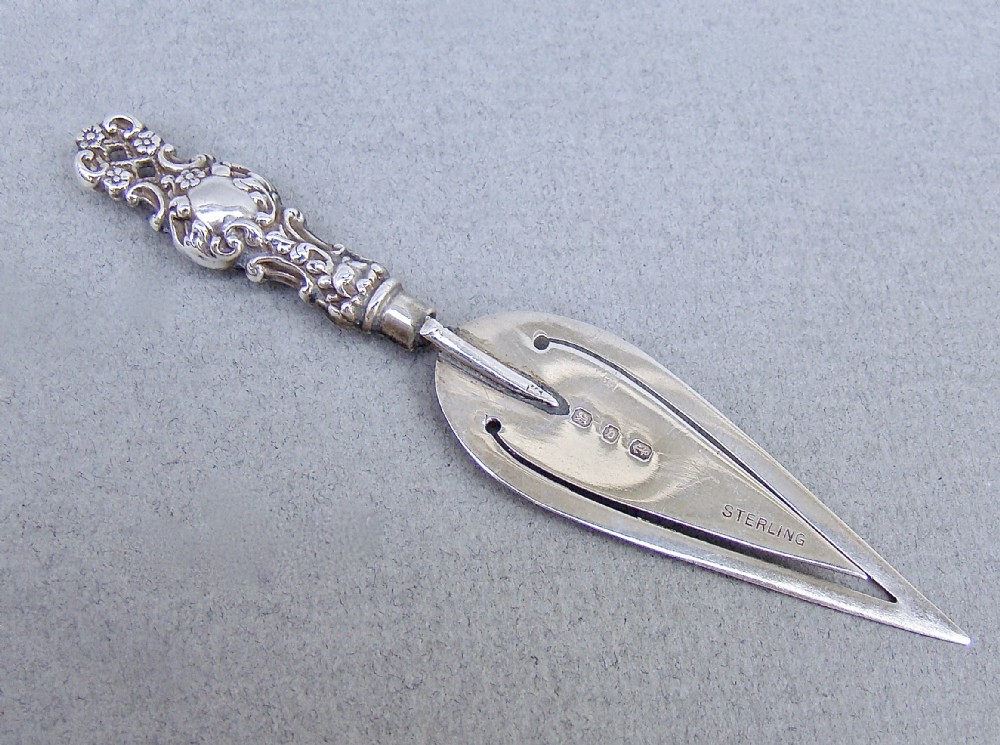 rare victorian silver trowel shaped bookmark birmingham 1895