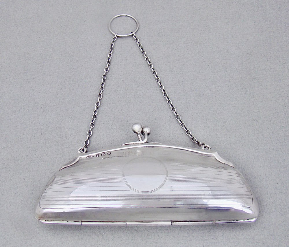 elegant george v silver cocktail purse by g norman birmingham 1917