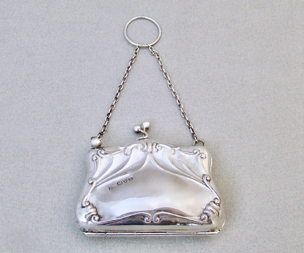 delightful george v silver cocktail purse by the boots company chester 1912