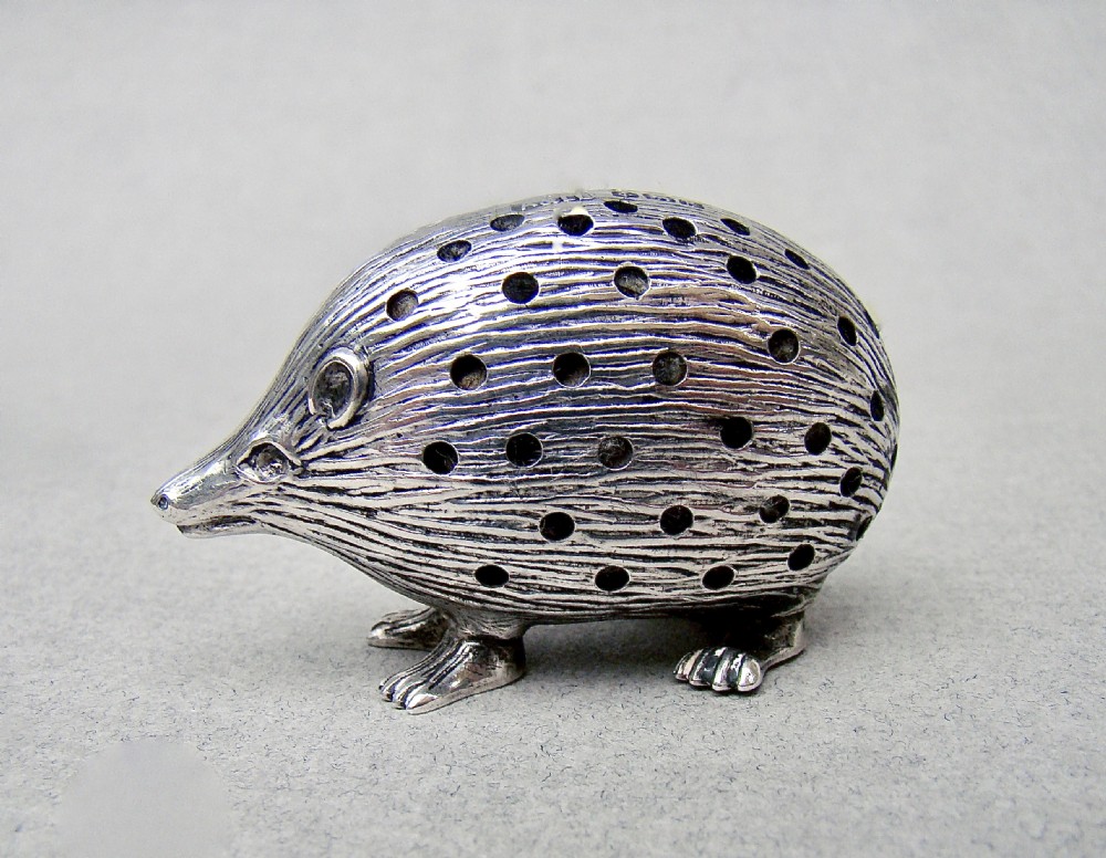 rare edwardian silver hedgehog pin cushion by adie lovekin birmingham 1906