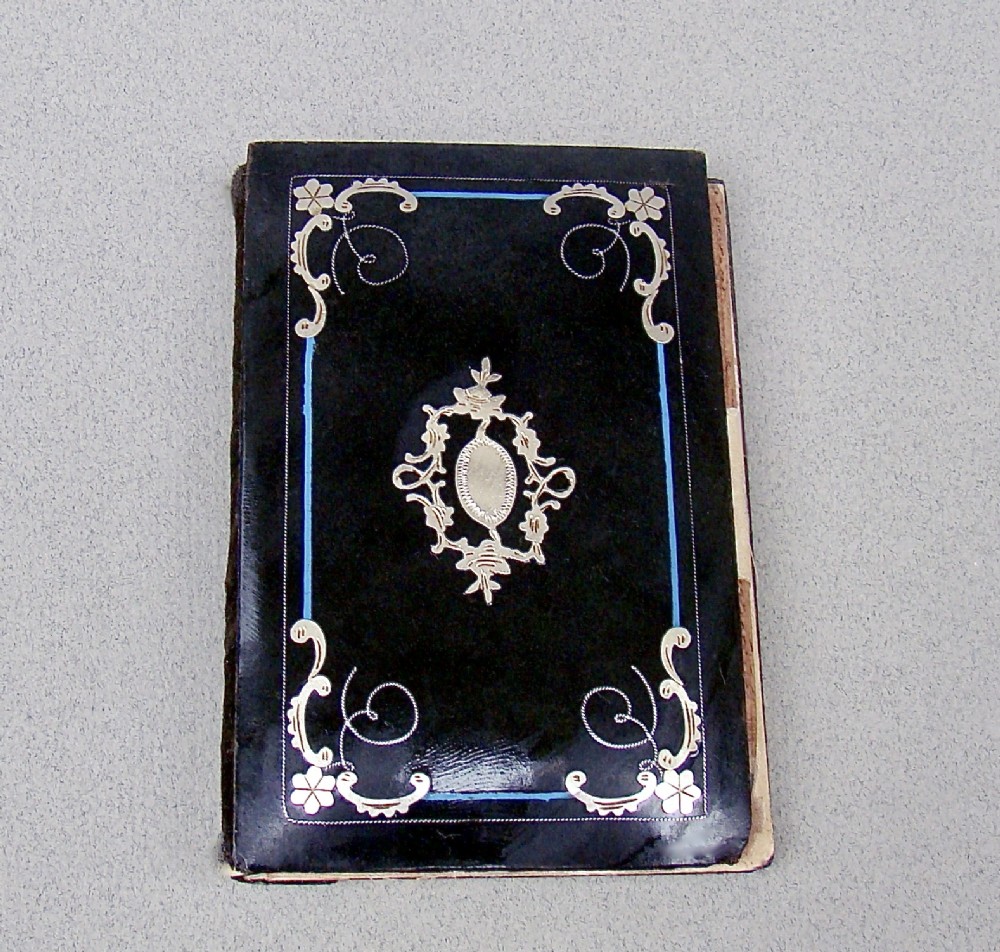 19th c french silver inlaid tortoiseshell aide memoire circa 1880