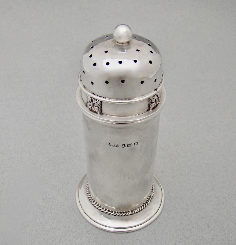 fabulous arts craft silver sugar caster by ae jones birmingham 1932