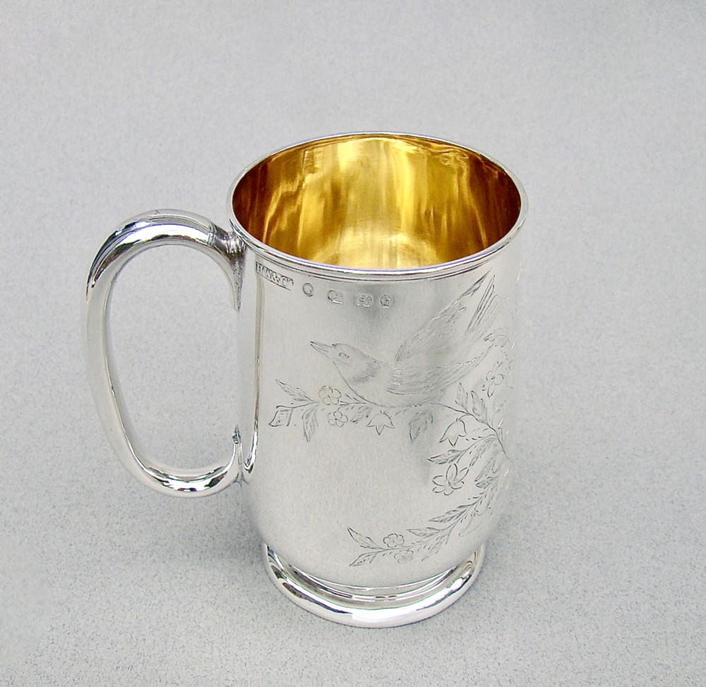 silver aesthetic movement christening mug by horace woodward co birmingham 1876
