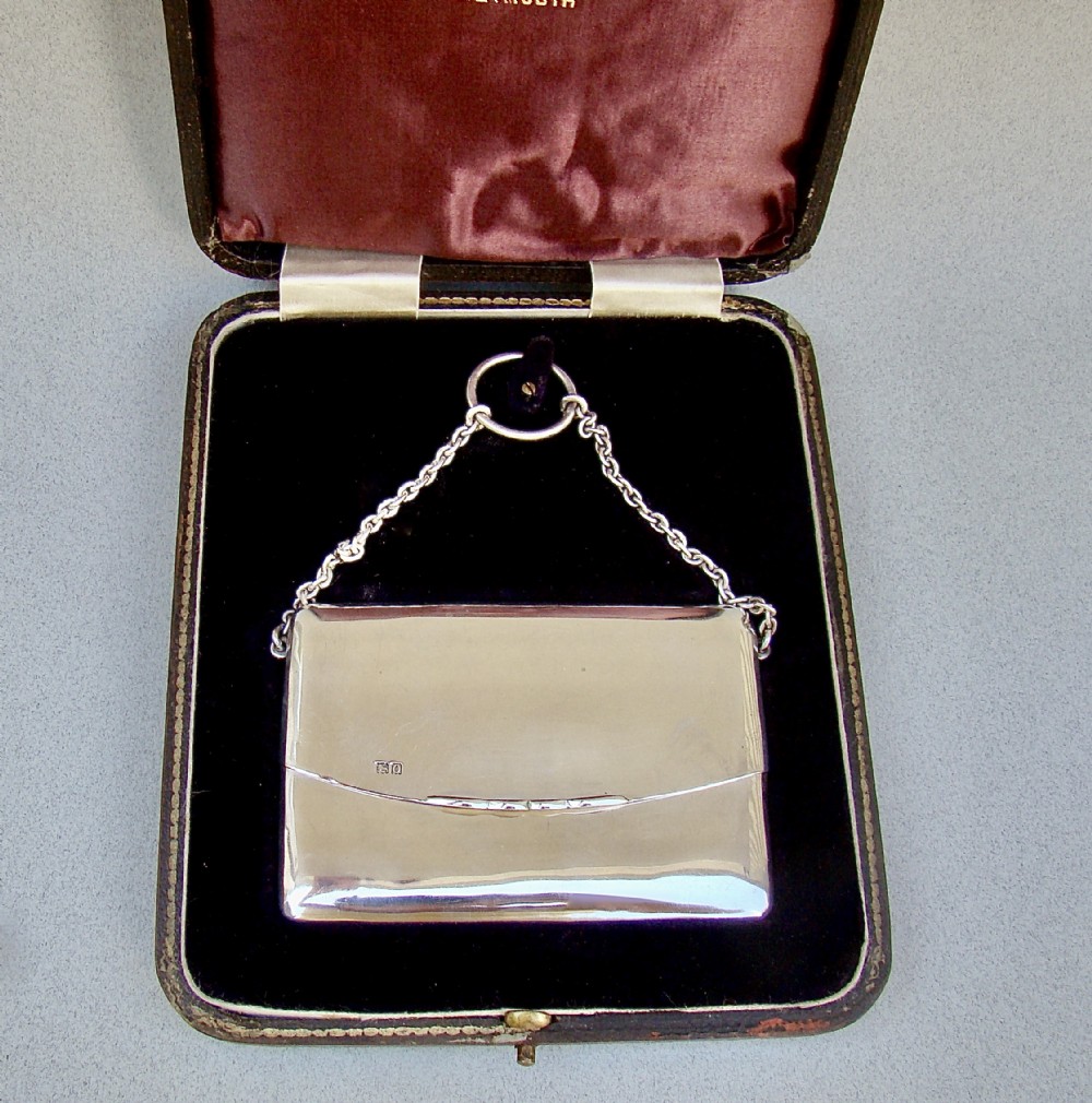 rare edwardian silver card case by willian aitken london 1909