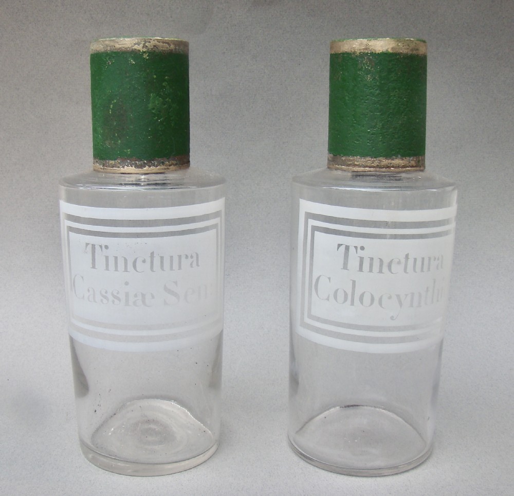 unusual pair of 19th century french etched glass apothecary jars circa 1890