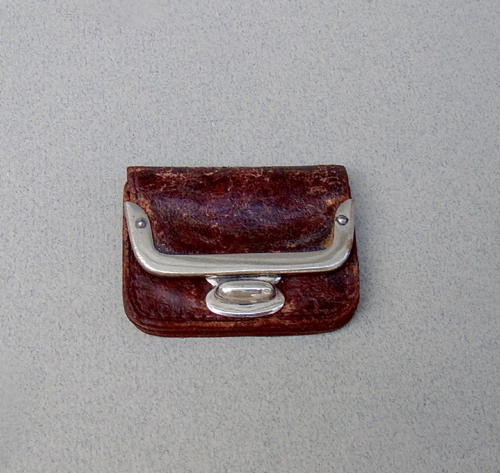 charming miniature silver plated mounted sovereign purse circa 1890