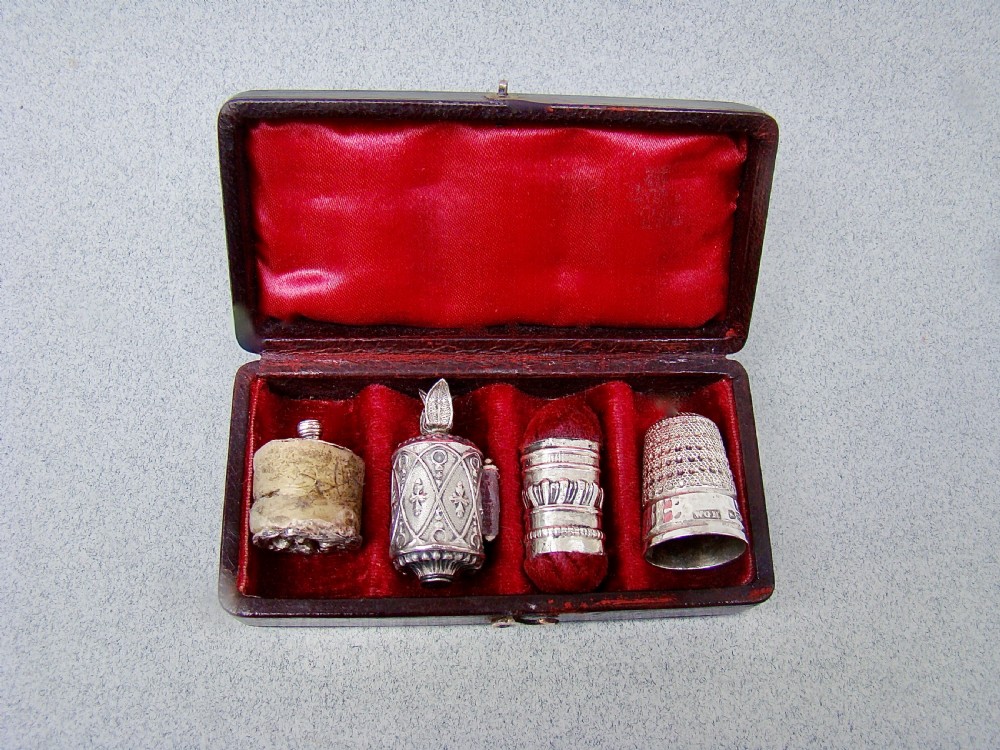 rare early victorian cased silver sewing set circa 1860