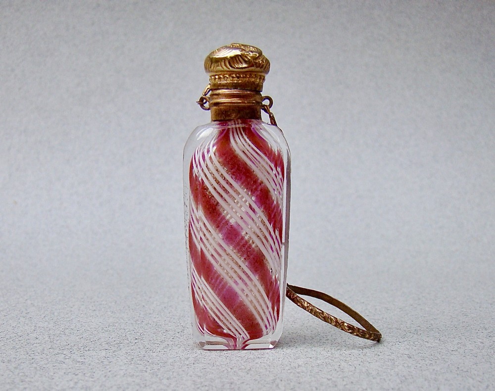 rare miniature 19th c french clichy glass chatelaine scent bottle circa 1870